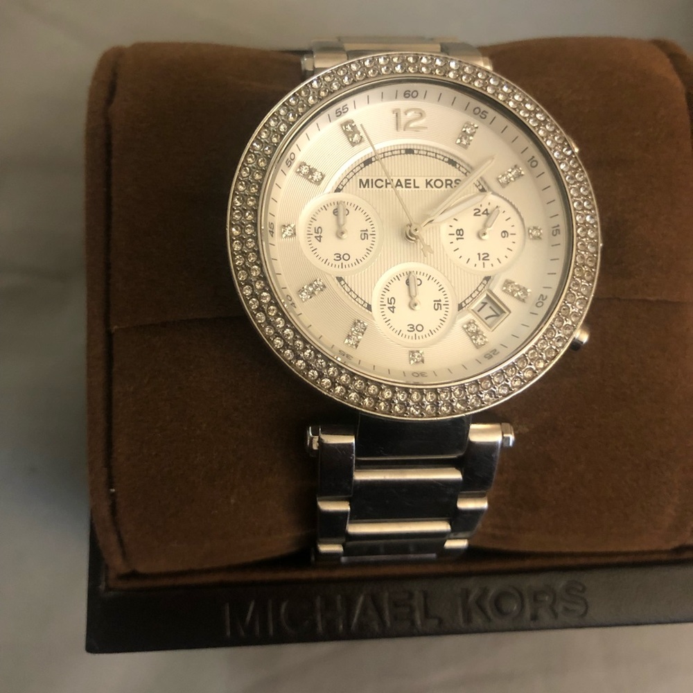Michael Kors Silver Pave Watch